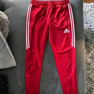 Adidas Red Pants with side zipper